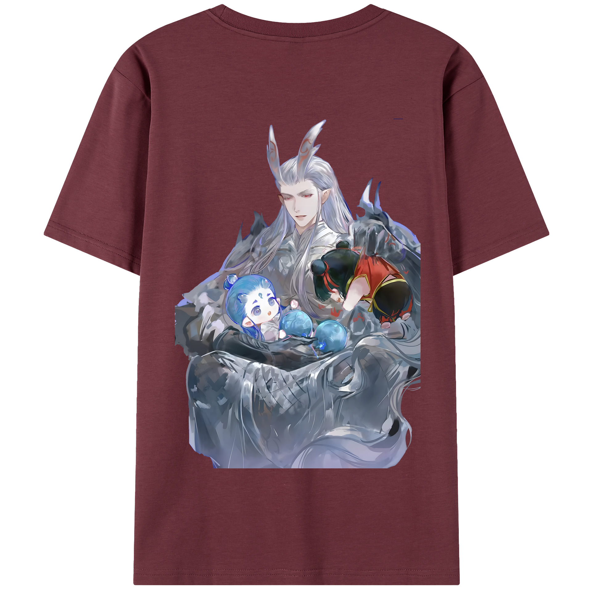 （画像用） Ne Zha 2 ナタ 魔童の大暴れ 綿100％半袖Tシャツ（背面プリント）